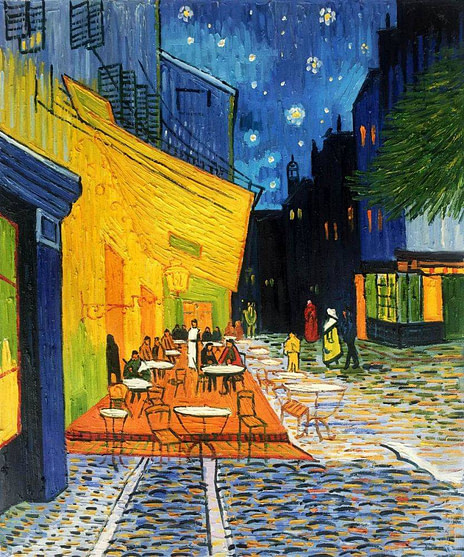 Café Terraace at night painting by Vincent van Gogh