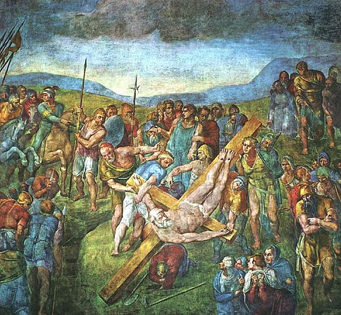 Crucifixion of Saint Peter painting by Michelangelo