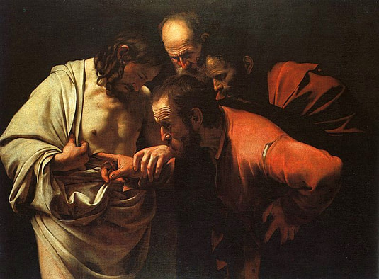 Doubting Thomas, The Incredulity of Saint Thomas painting by Caravaggio