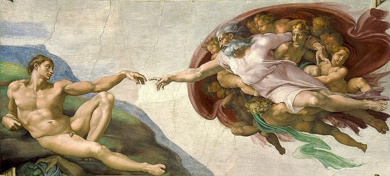 the creation of Adam painting by Michelangelo