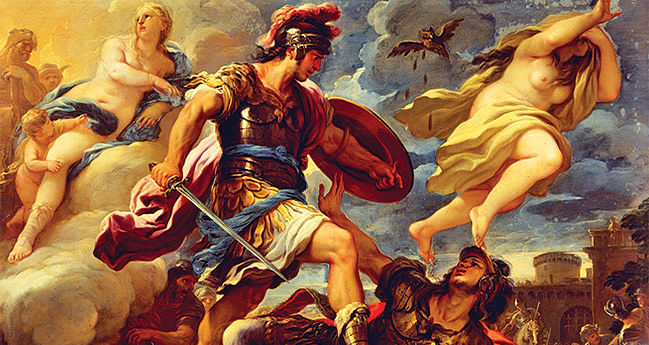 Luca Giordano painting of Aeneas and Turnus